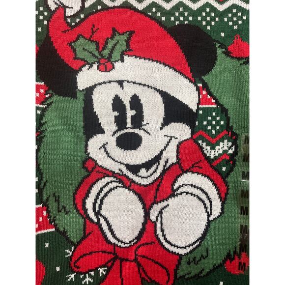Disney Mickey Mouse Holiday Knit Sweater Christmas Fair Isle Men’s X-Large - Picture 4 of 9